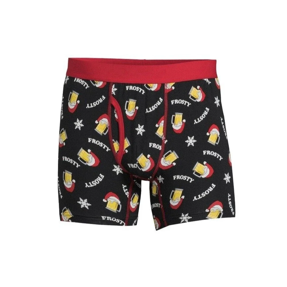 Holiday Time Men’s Boxer Brief Beer Mug Size Small X-Large (40-42)